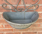 33cm x 34.5cm Vintage Wall Mounted Planter – Zinc