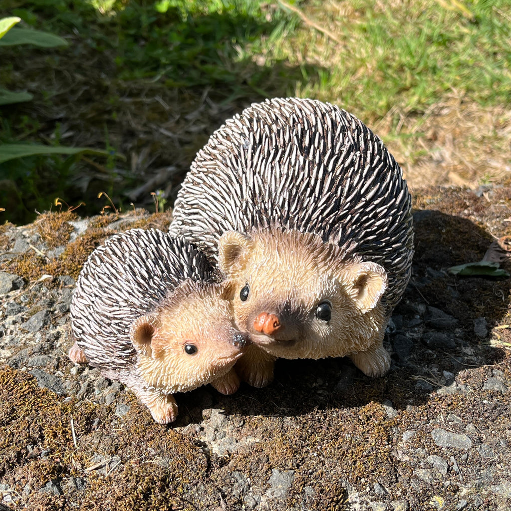17cm Hedgehogs Garden Ornament - Resin