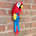 Wall Mounted Parrot Garden Ornament – Red