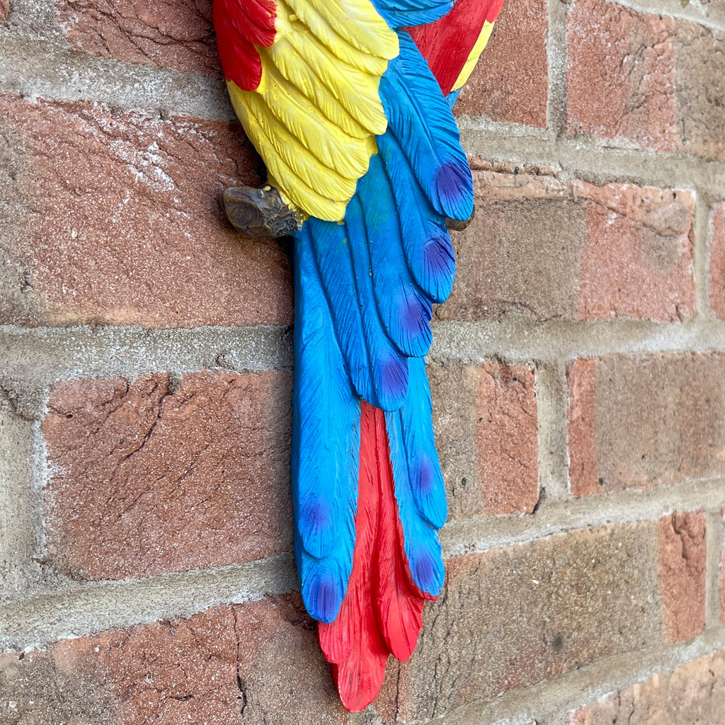 Wall Mounted Parrot Garden Ornament – Red