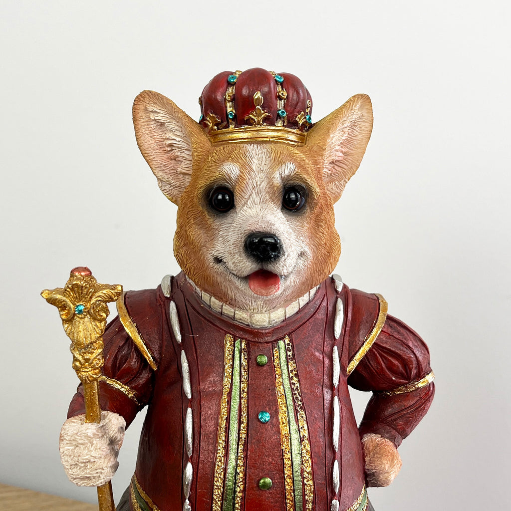 27.5cm Royal Butler Corgi Dog Ornament - Resin