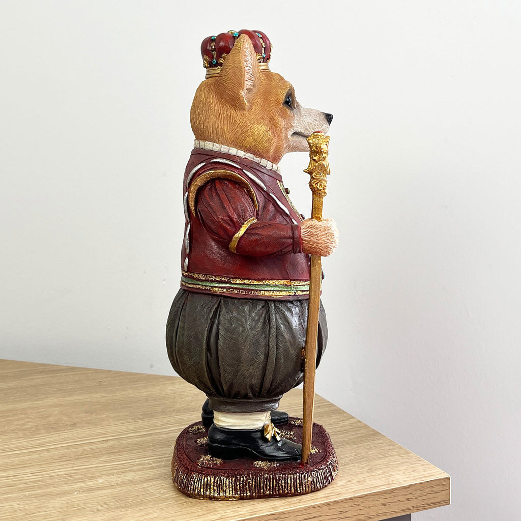 27.5cm Royal Butler Corgi Dog Ornament - Resin