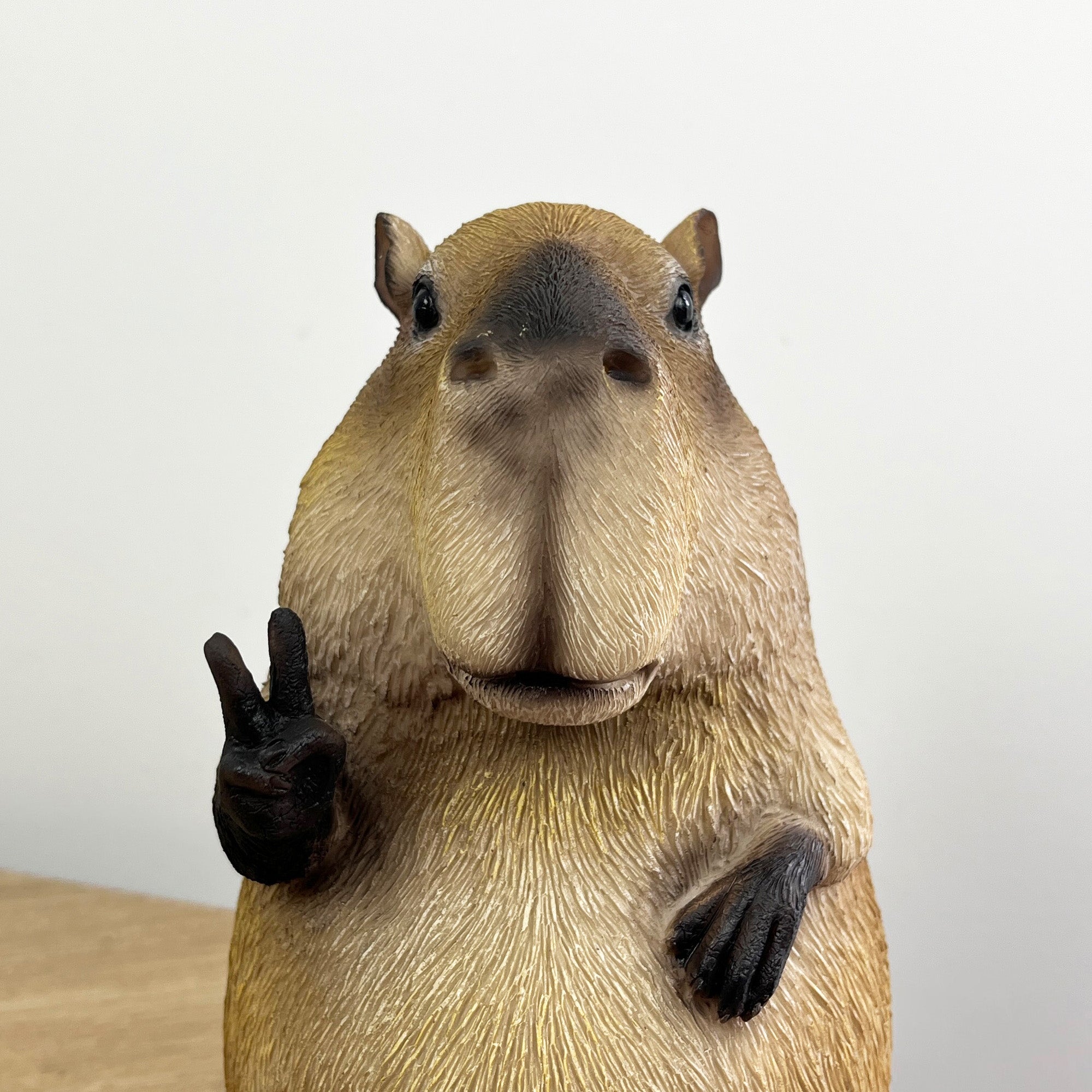 21cm Peace Sign Capybara Ornament - Resin