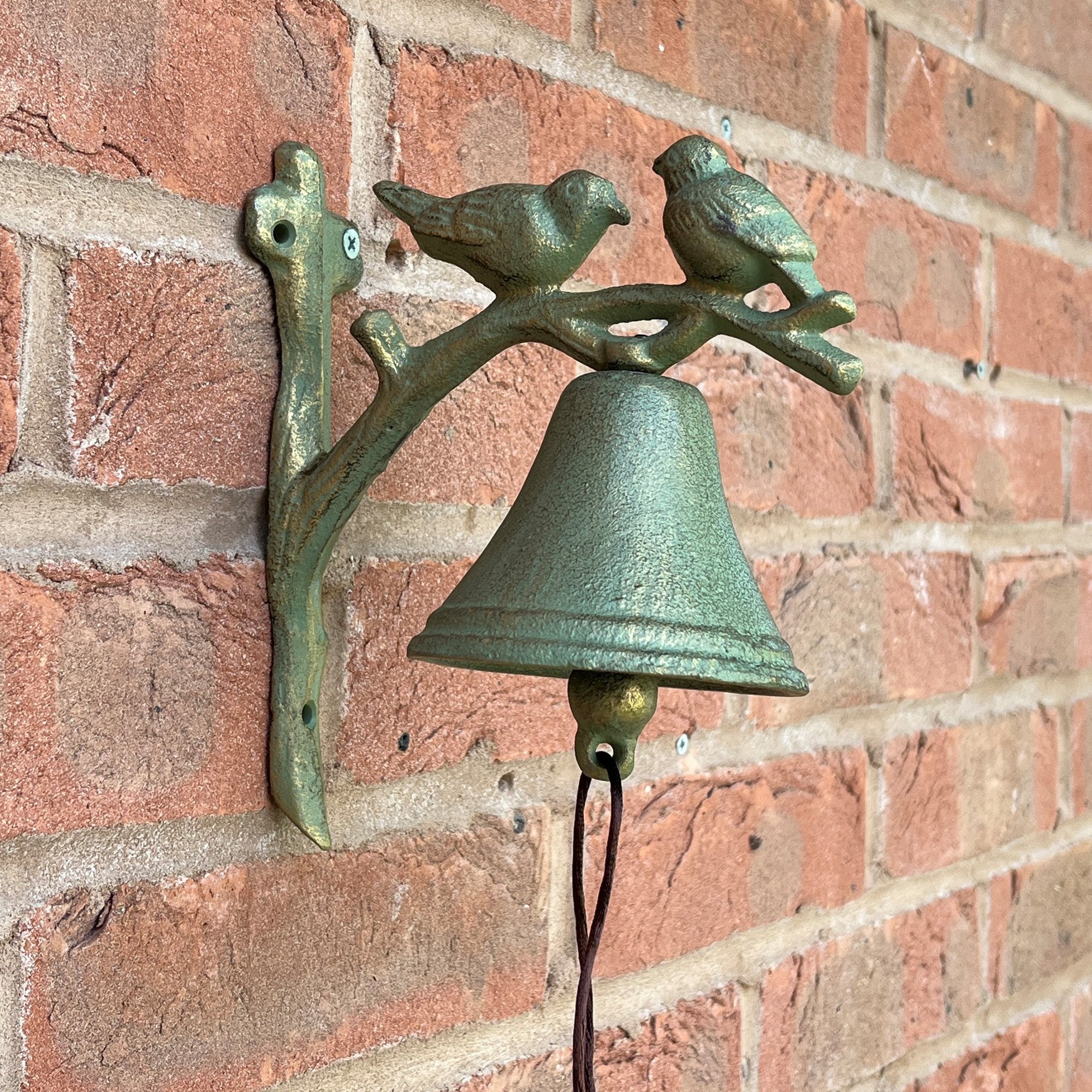 Vintage Style Birds on a Branch Garden Wall Bell - Cast Iron