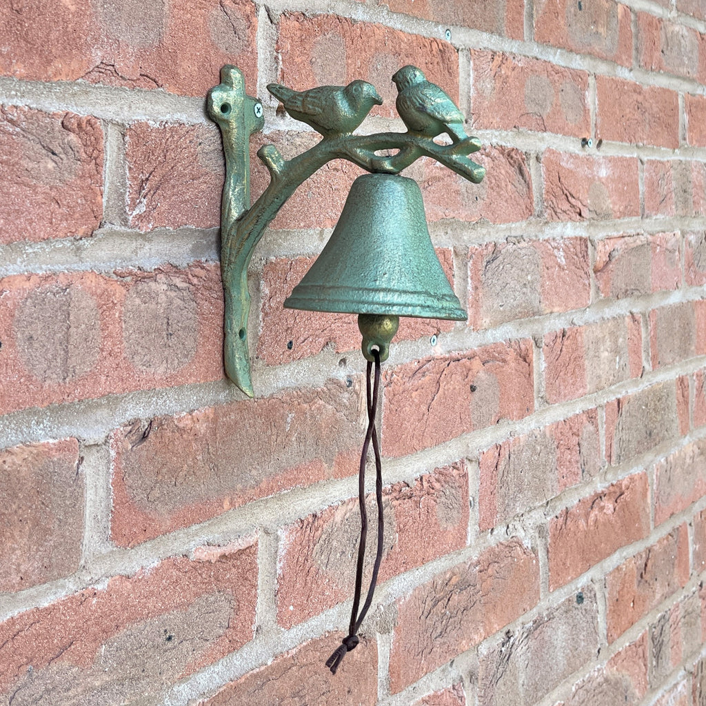 Vintage Style Birds on a Branch Garden Wall Bell - Cast Iron
