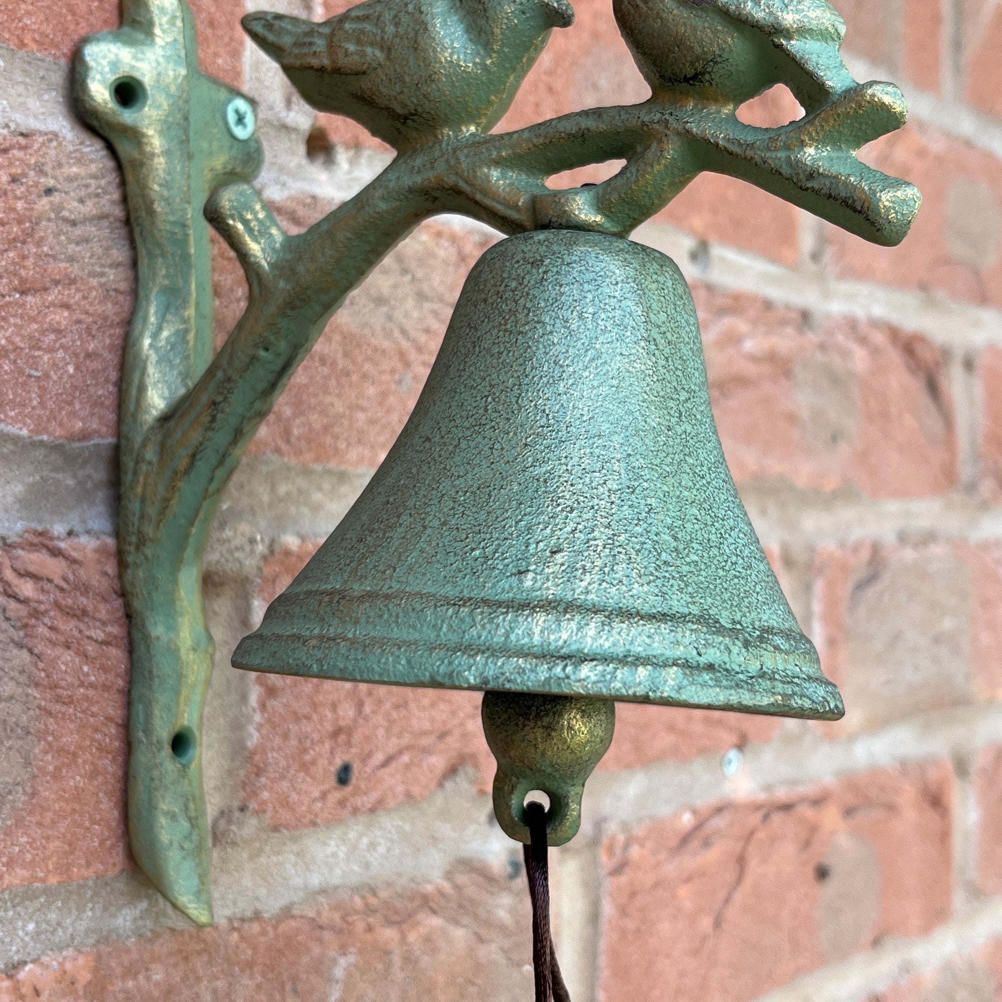 Vintage Style Birds on a Branch Garden Wall Bell - Cast Iron