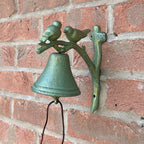 Vintage Style Birds on a Branch Garden Wall Bell - Cast Iron