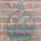Set of 2 Vintage Style Wall Mounted Outdoor Planter Shelves - Duck Egg Blue