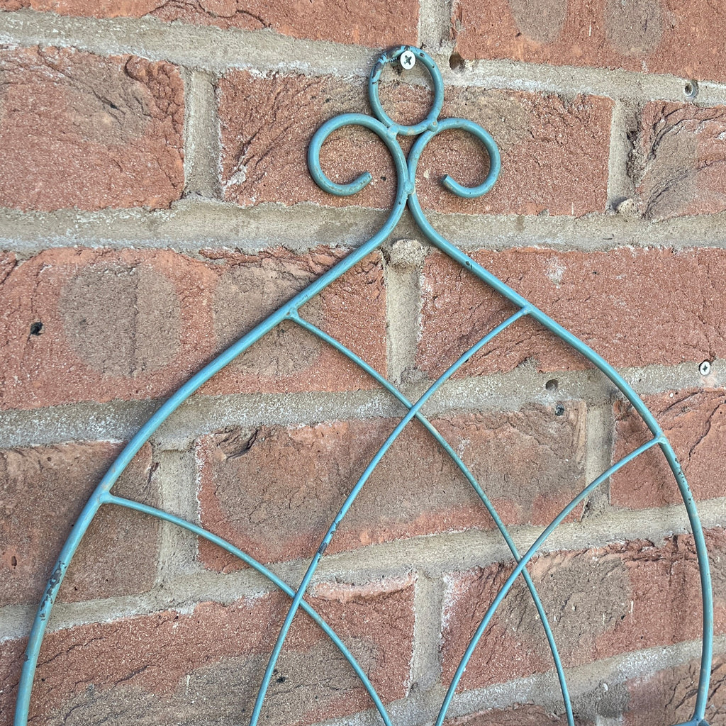 Set of 2 Vintage Style Wall Mounted Outdoor Planter Shelves - Duck Egg Blue
