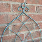 Set of 2 Vintage Style Wall Mounted Outdoor Planter Shelves - Duck Egg Blue