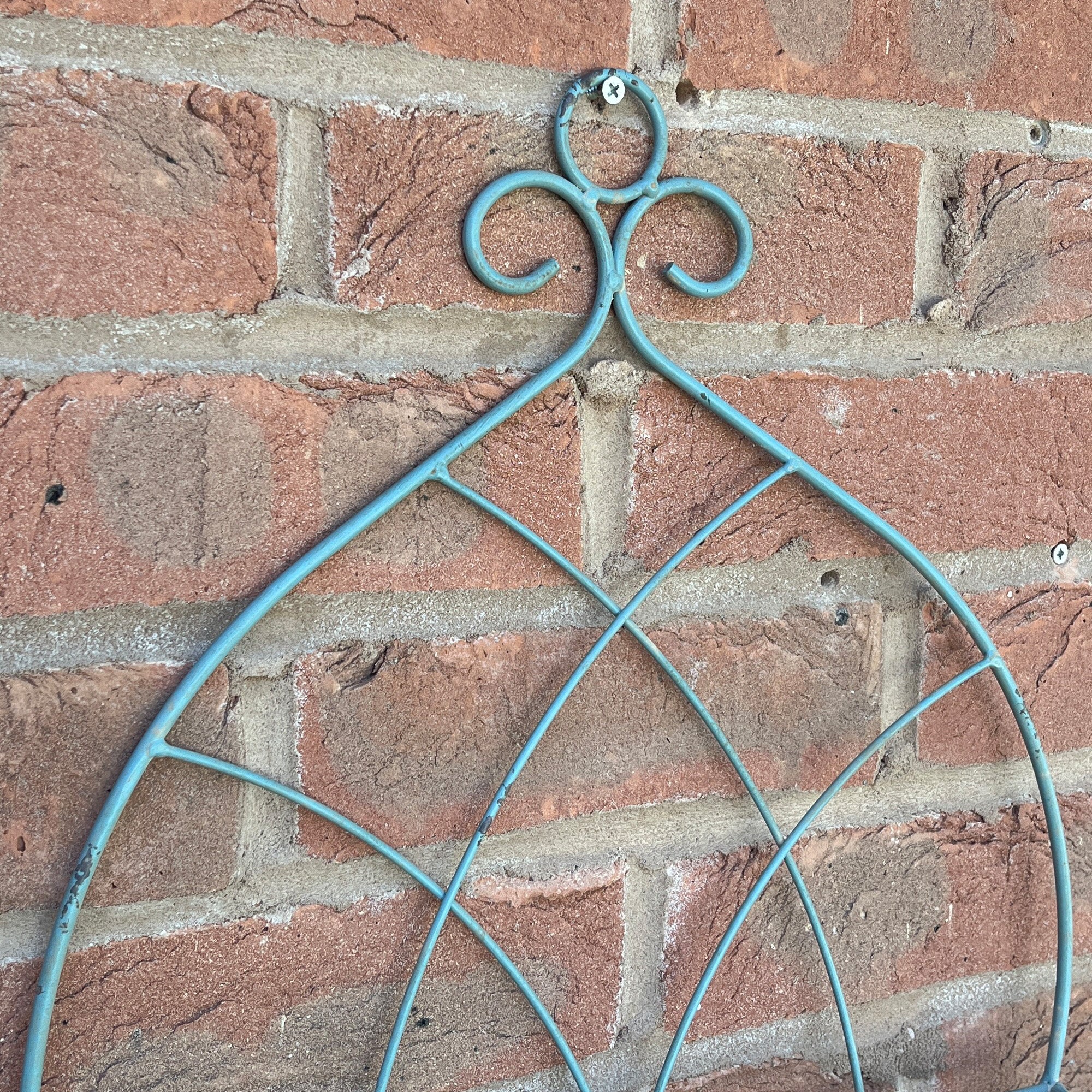 Set of 2 Vintage Style Wall Mounted Outdoor Planter Shelves - Duck Egg Blue