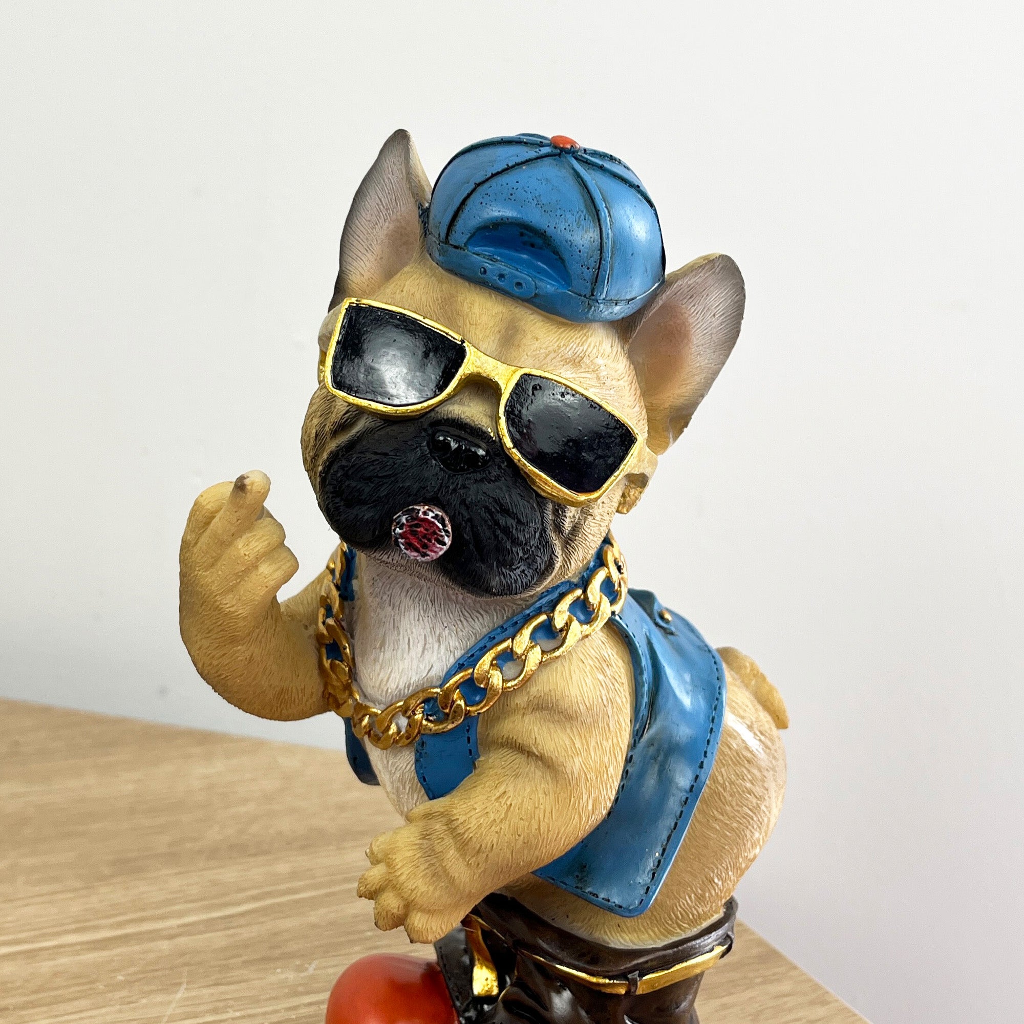 20cm Rude Middle Finger French Bulldog Ornament – Resin