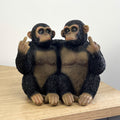 16.5cm Pair of Rude Middle Finger Monkeys Ornament - Resin