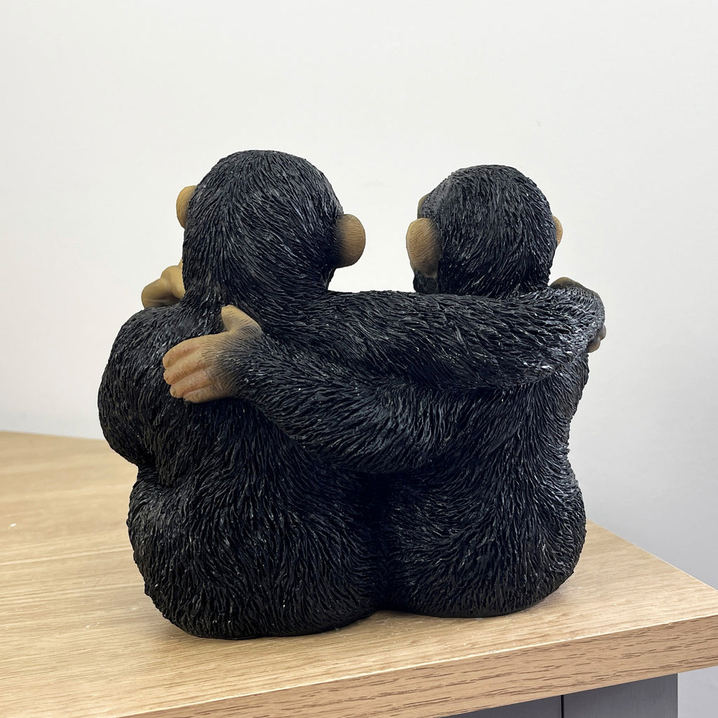 16.5cm Pair of Rude Middle Finger Monkeys Ornament - Resin