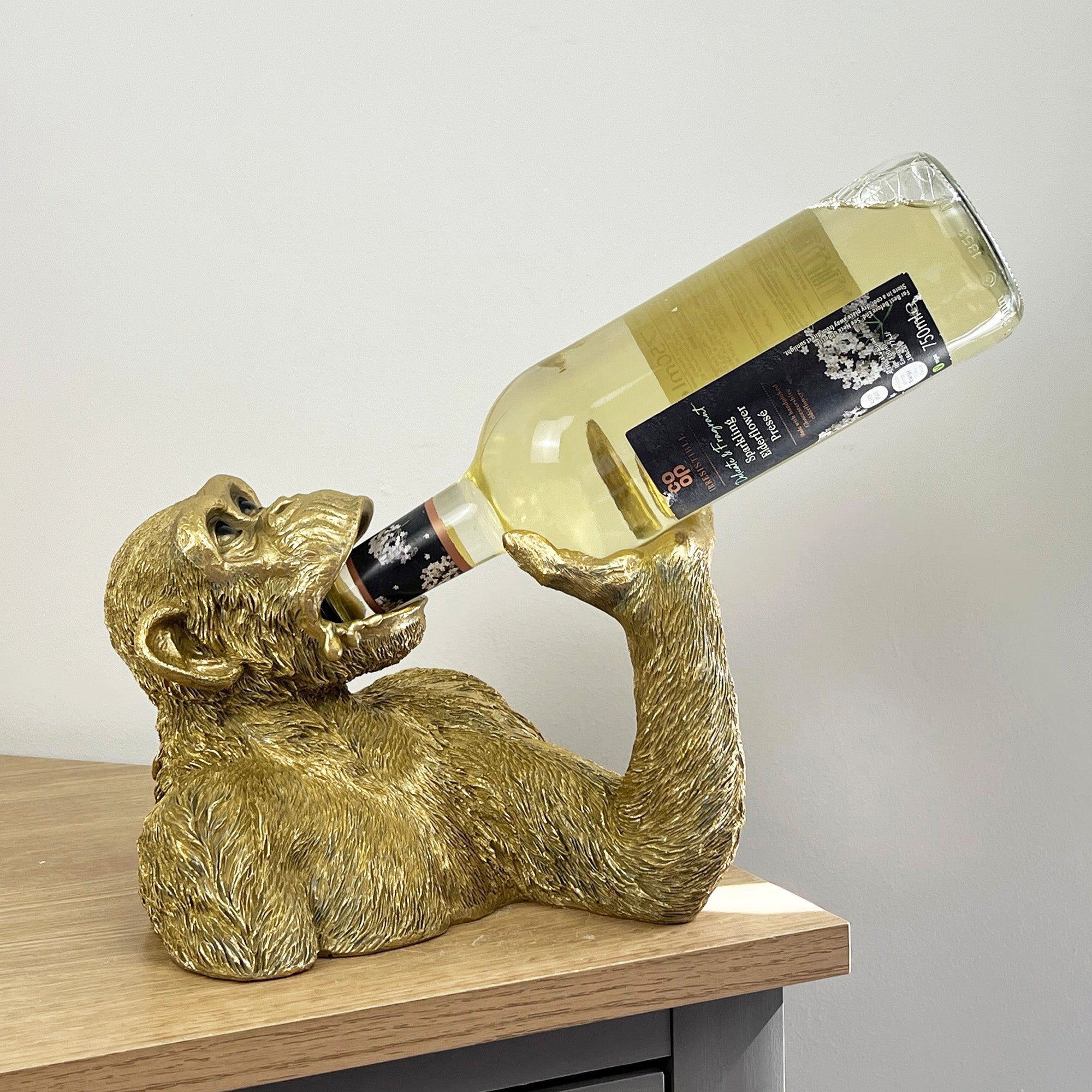 Gold Monkey Wine / Beer Bottle Holder – Resin