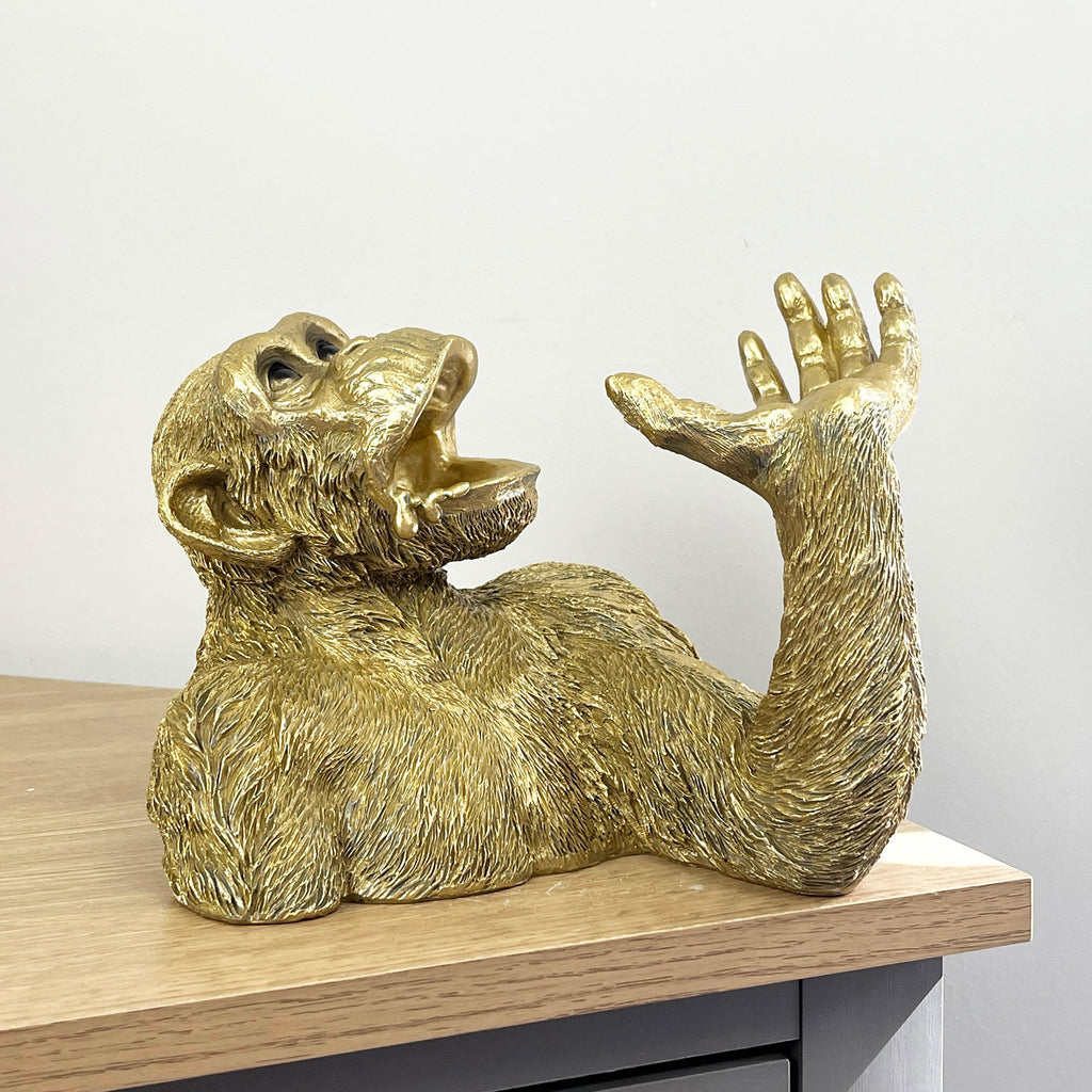 Gold Monkey Wine / Beer Bottle Holder – Resin