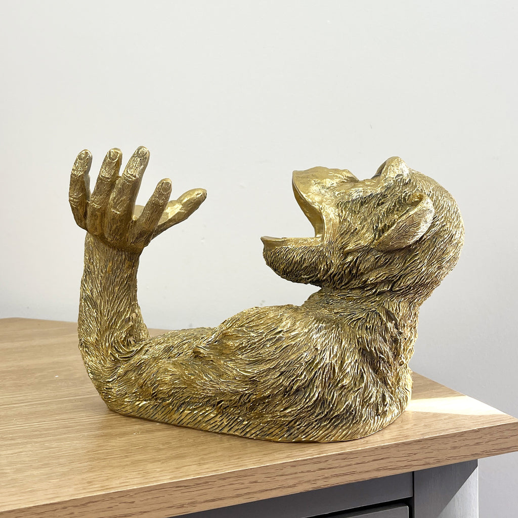 Gold Monkey Wine / Beer Bottle Holder – Resin