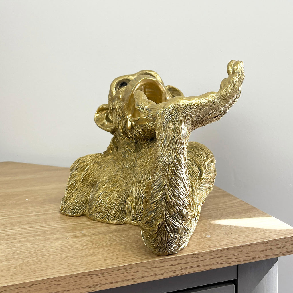 Gold Monkey Wine / Beer Bottle Holder – Resin