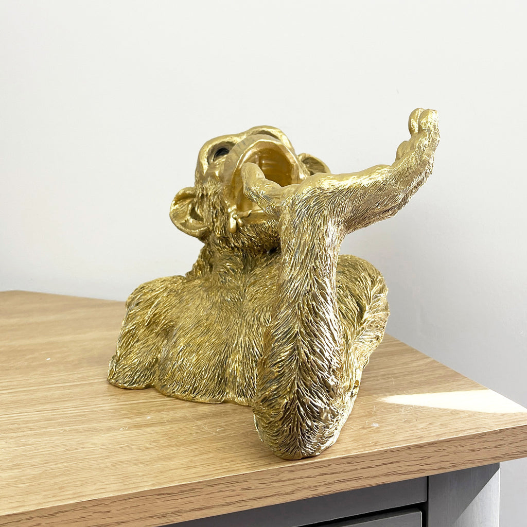 Gold Monkey Wine / Beer Bottle Holder – Resin
