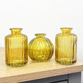 3 Piece Glass Bud Vase Set - Yellow Mix #3