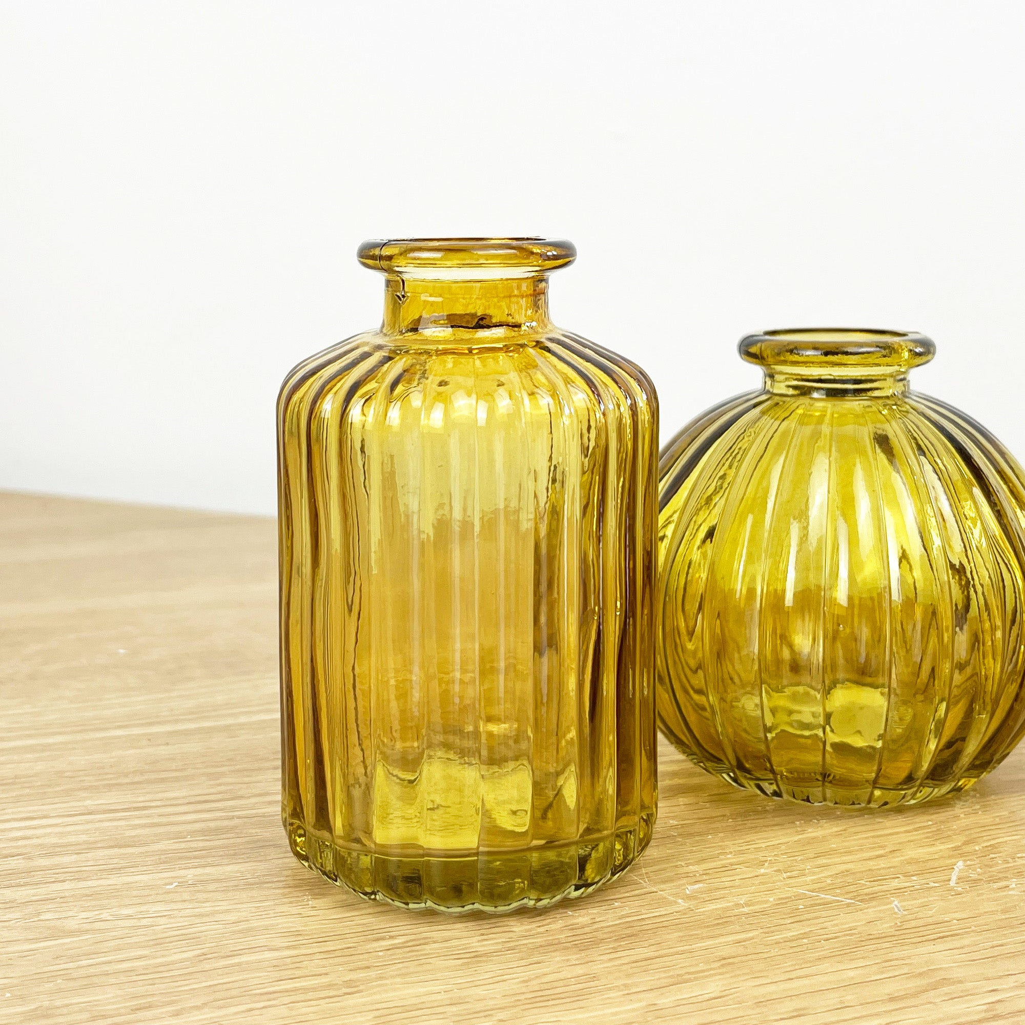 3 Piece Glass Bud Vase Set - Yellow Mix #3