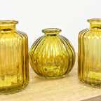 3 Piece Glass Bud Vase Set - Yellow Mix #3