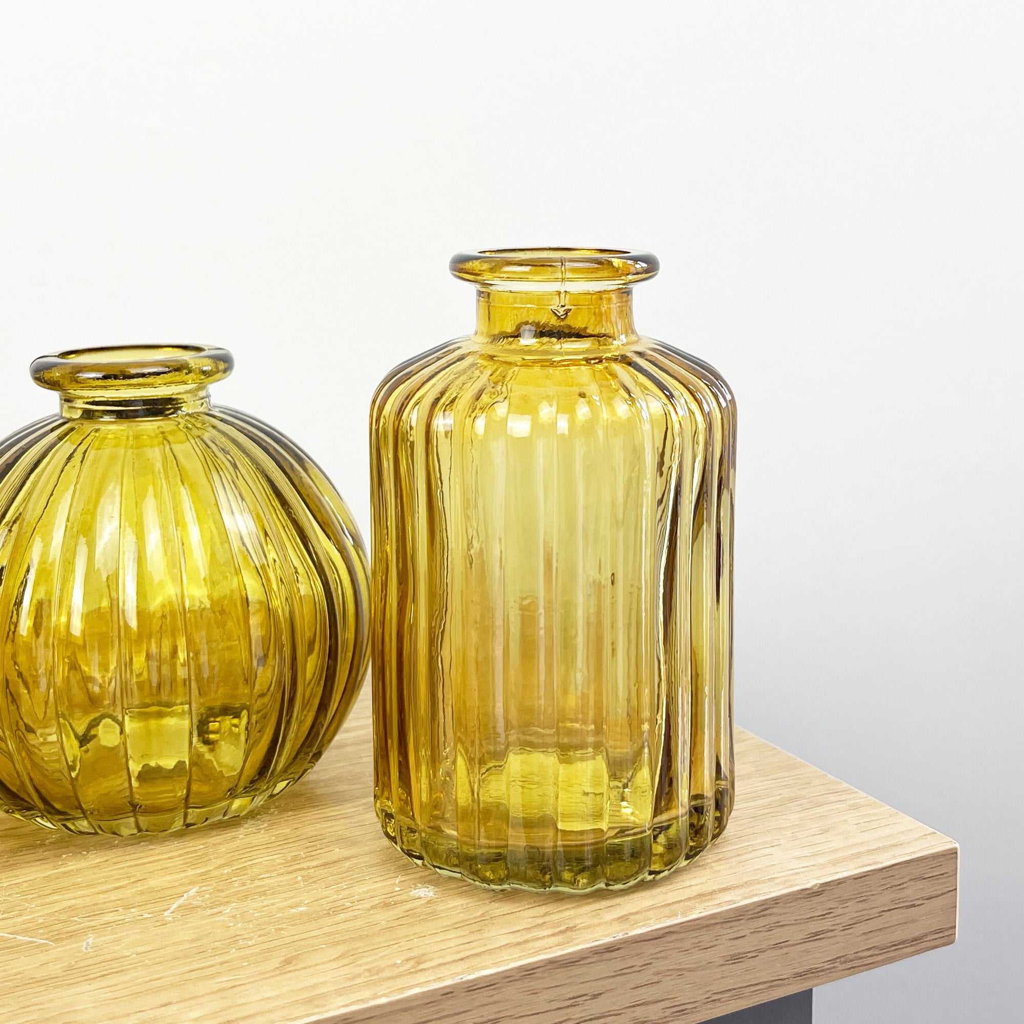 3 Piece Glass Bud Vase Set - Yellow Mix #3