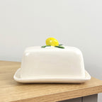 Ceramic Lemons Butter Dish with Lid