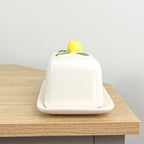 Ceramic Lemons Butter Dish with Lid