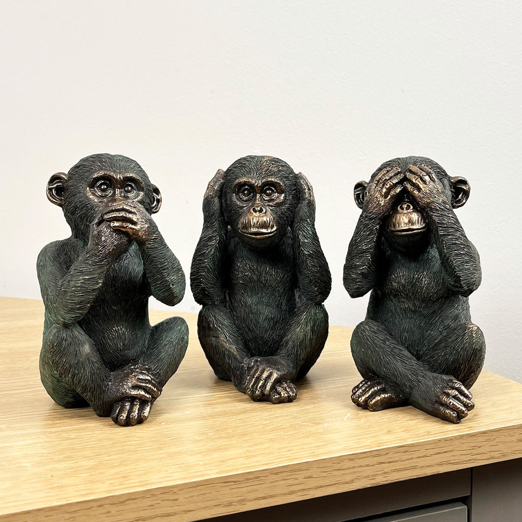 3 Wise Monkeys Ornament - Resin