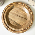 30cm Round Beaded Decorative Wooden Plate