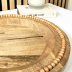 30cm Round Beaded Decorative Wooden Plate
