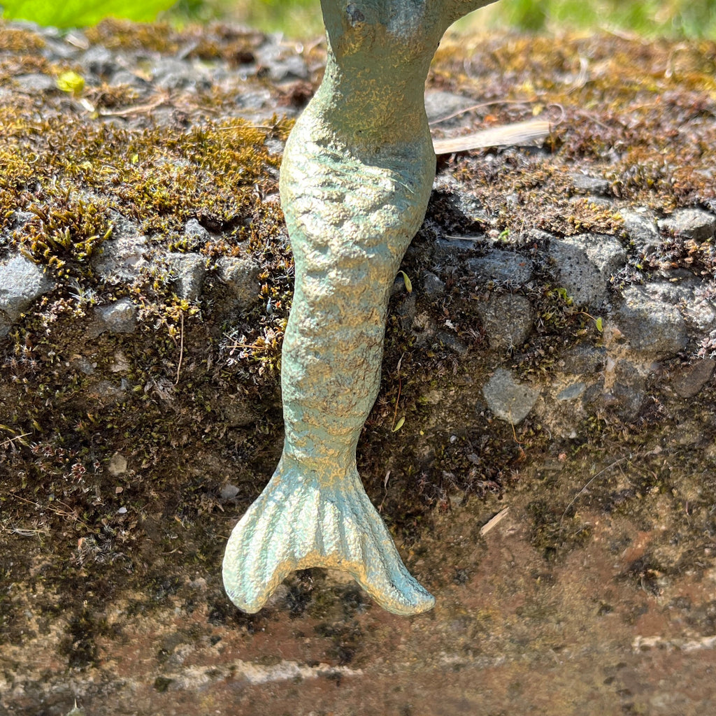 Small Sitting Mermaid Garden Ornament - Cast Iron