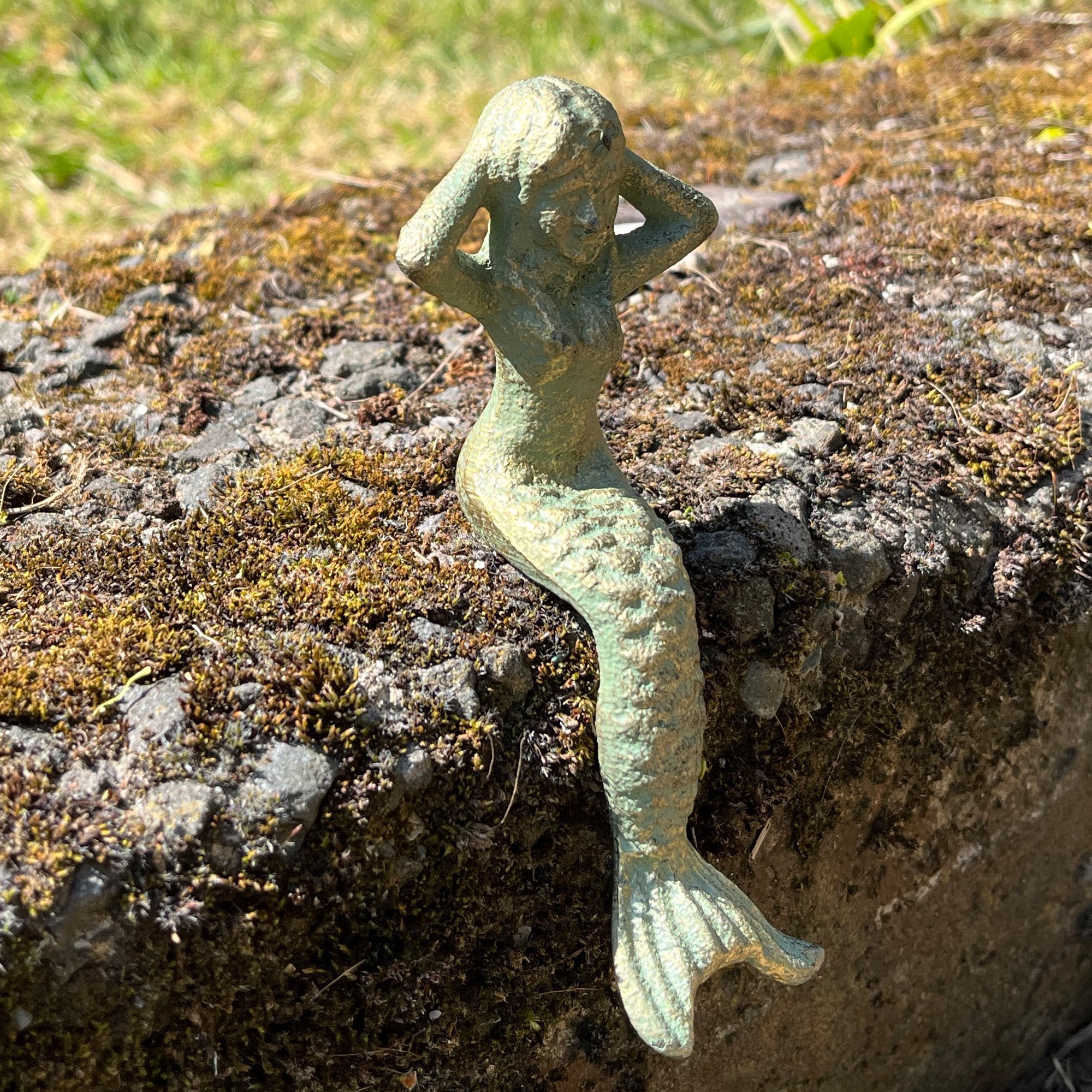 Small Sitting Mermaid Garden Ornament - Cast Iron