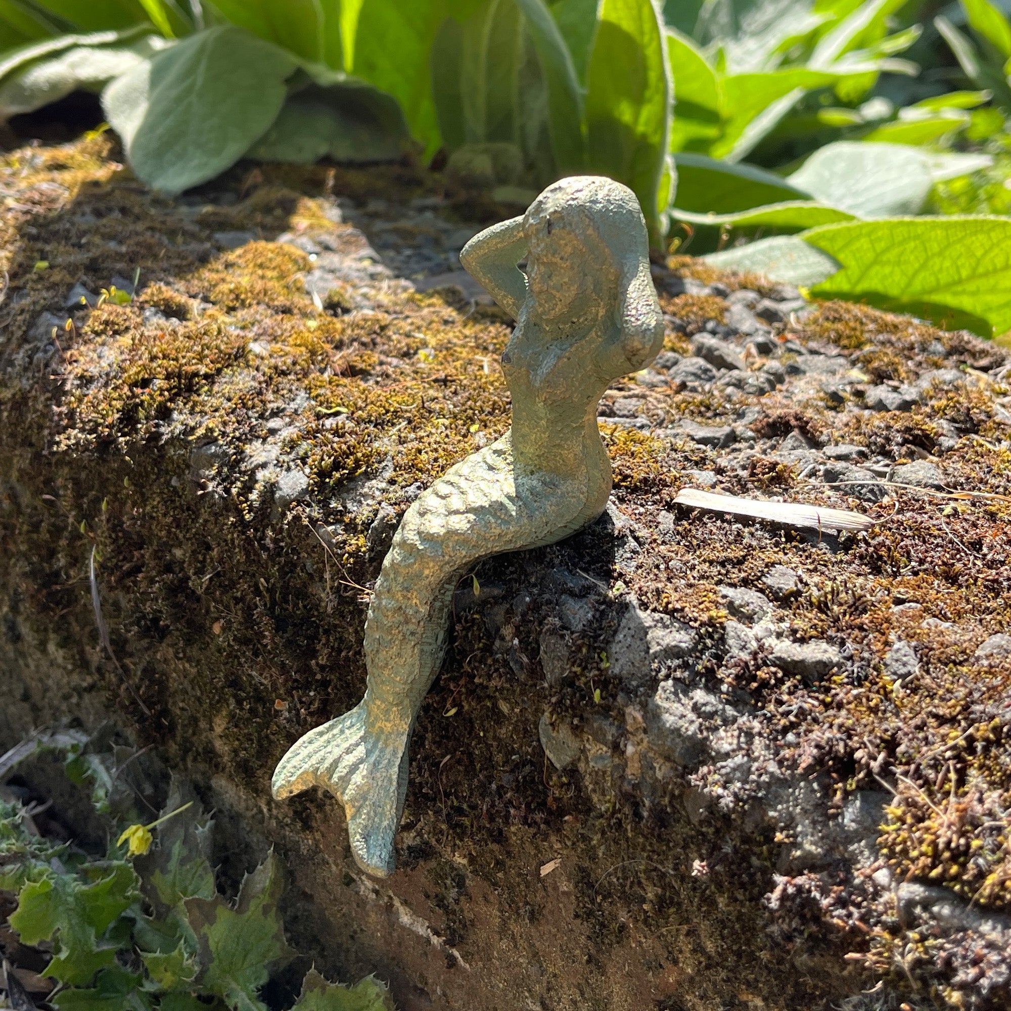 Small Sitting Mermaid Garden Ornament - Cast Iron