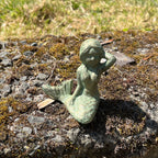 Set of 2 Small Mermaid Garden Ornaments - Cast Iron
