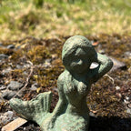 Set of 2 Small Mermaid Garden Ornaments - Cast Iron
