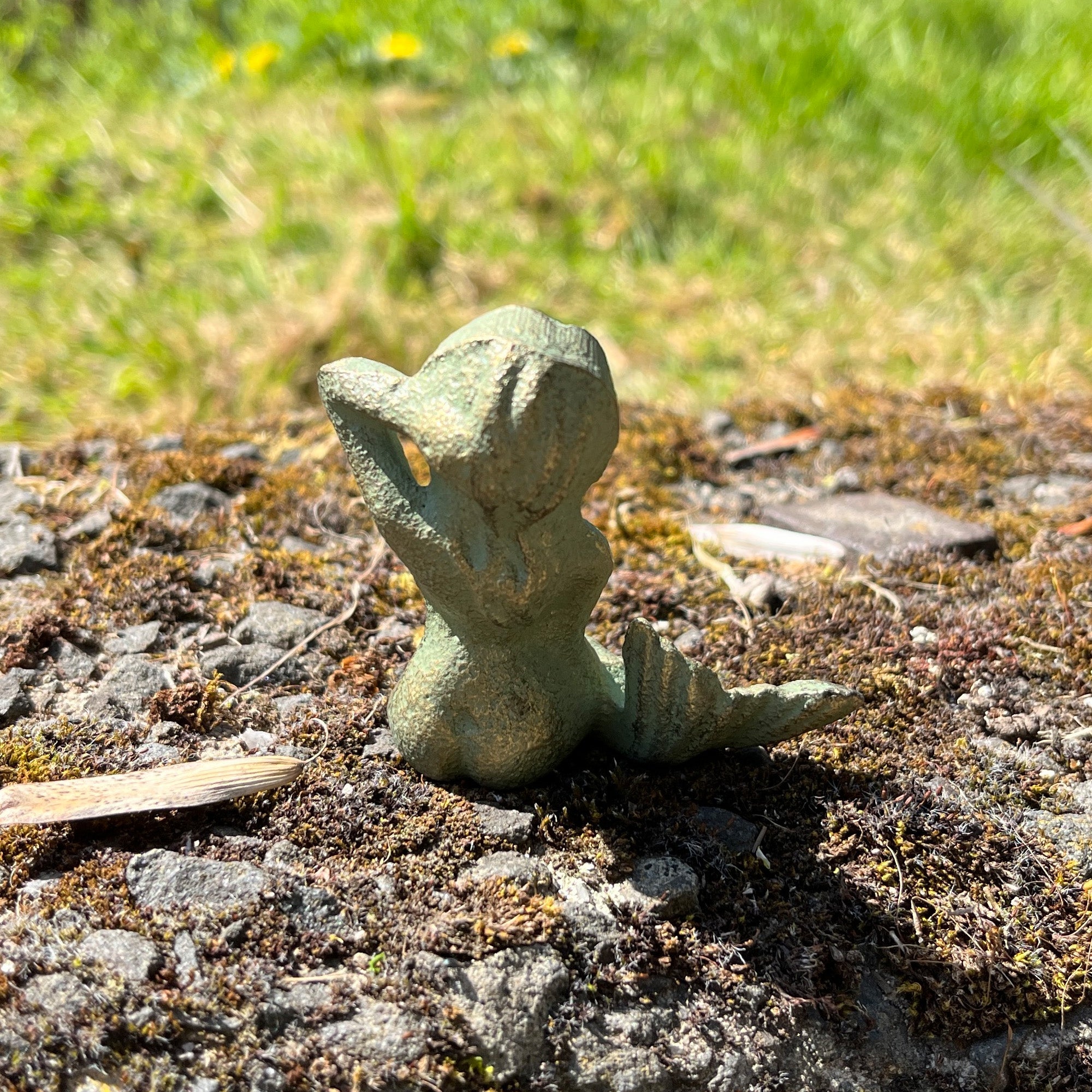 Set of 2 Small Mermaid Garden Ornaments - Cast Iron