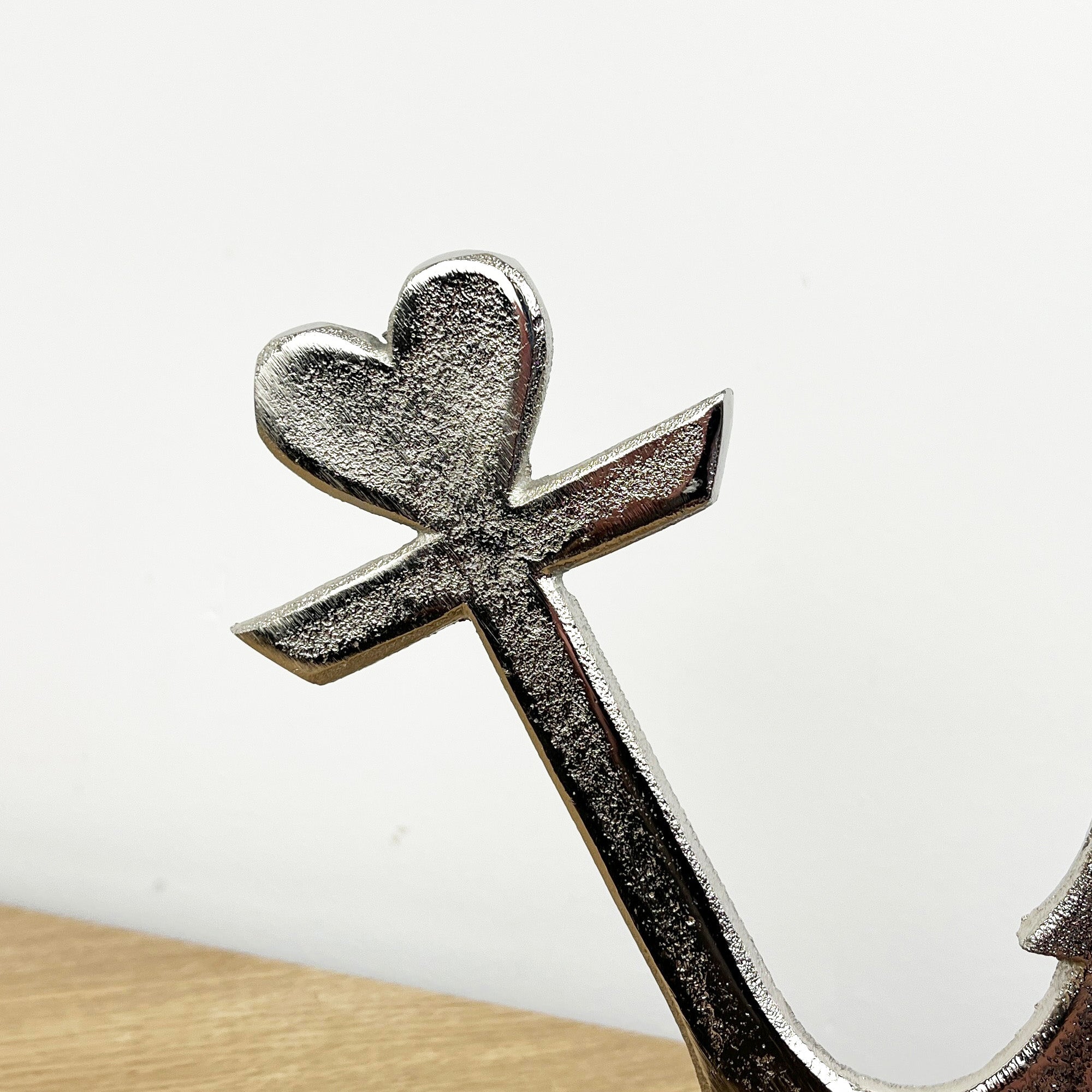 18cm Metal Anchor on Wooden Base Ornament