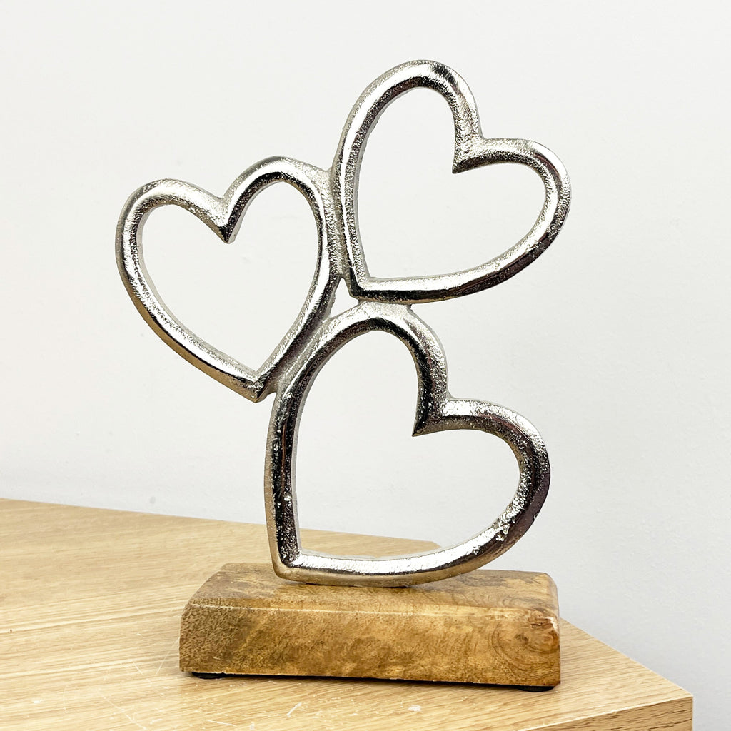 21cm Three Hearts Ornament / Sculpture