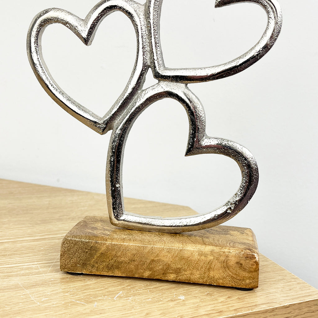21cm Three Hearts Ornament / Sculpture