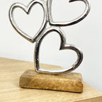 21cm Three Hearts Ornament / Sculpture