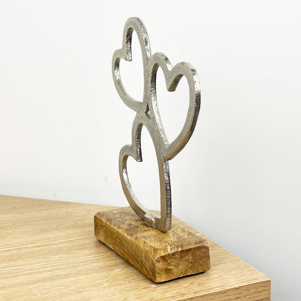 21cm Three Hearts Ornament / Sculpture
