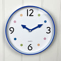 Small 25.5cm Polka Dot Wall Clock – Blue