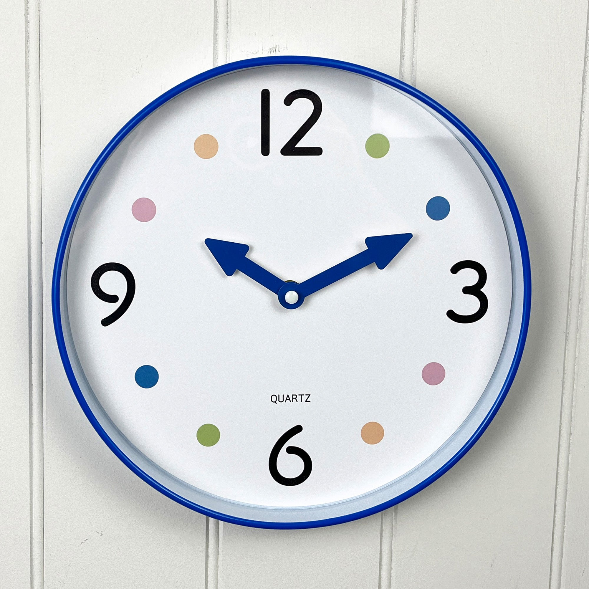 Small 25.5cm Polka Dot Wall Clock – Blue