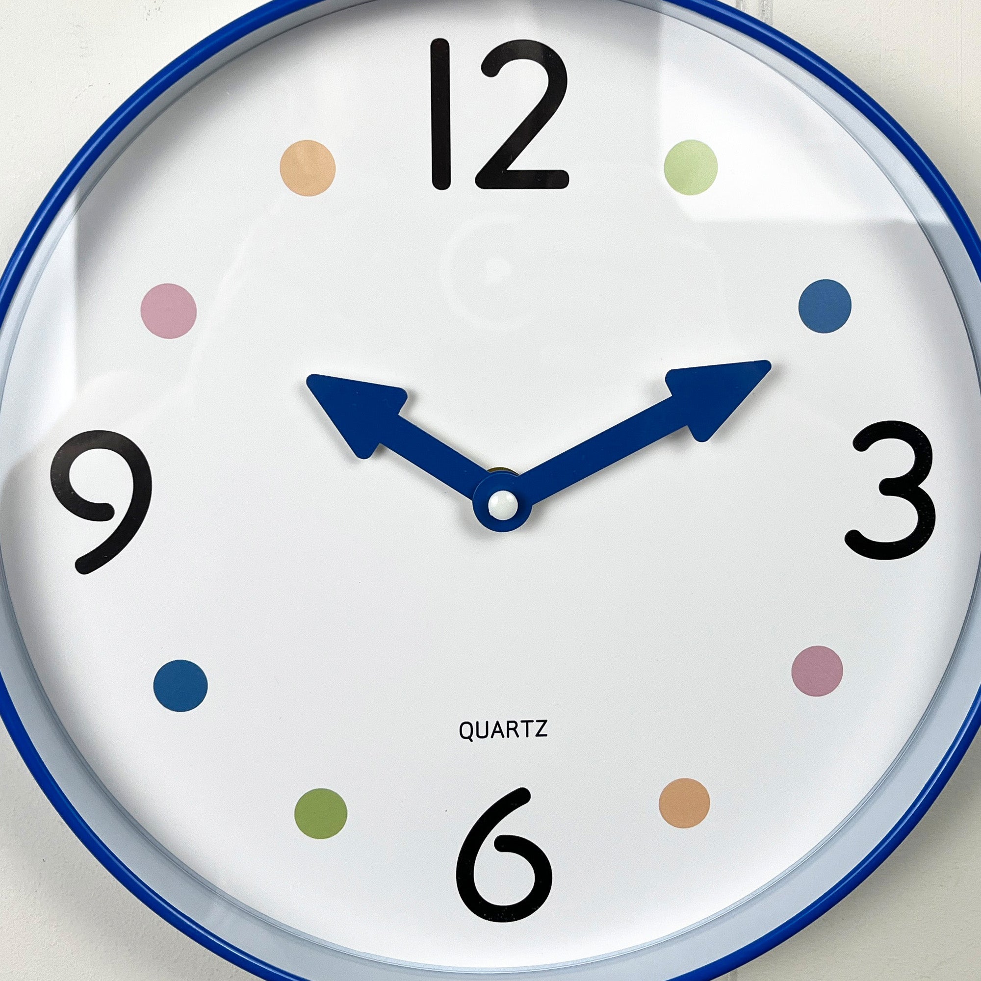 Small 25.5cm Polka Dot Wall Clock – Blue