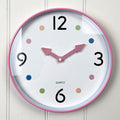 Small 25.5cm Polka Dot Wall Clock – Pink