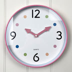 Small 25.5cm Polka Dot Wall Clock – Pink