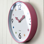 Small 25.5cm Polka Dot Wall Clock – Pink