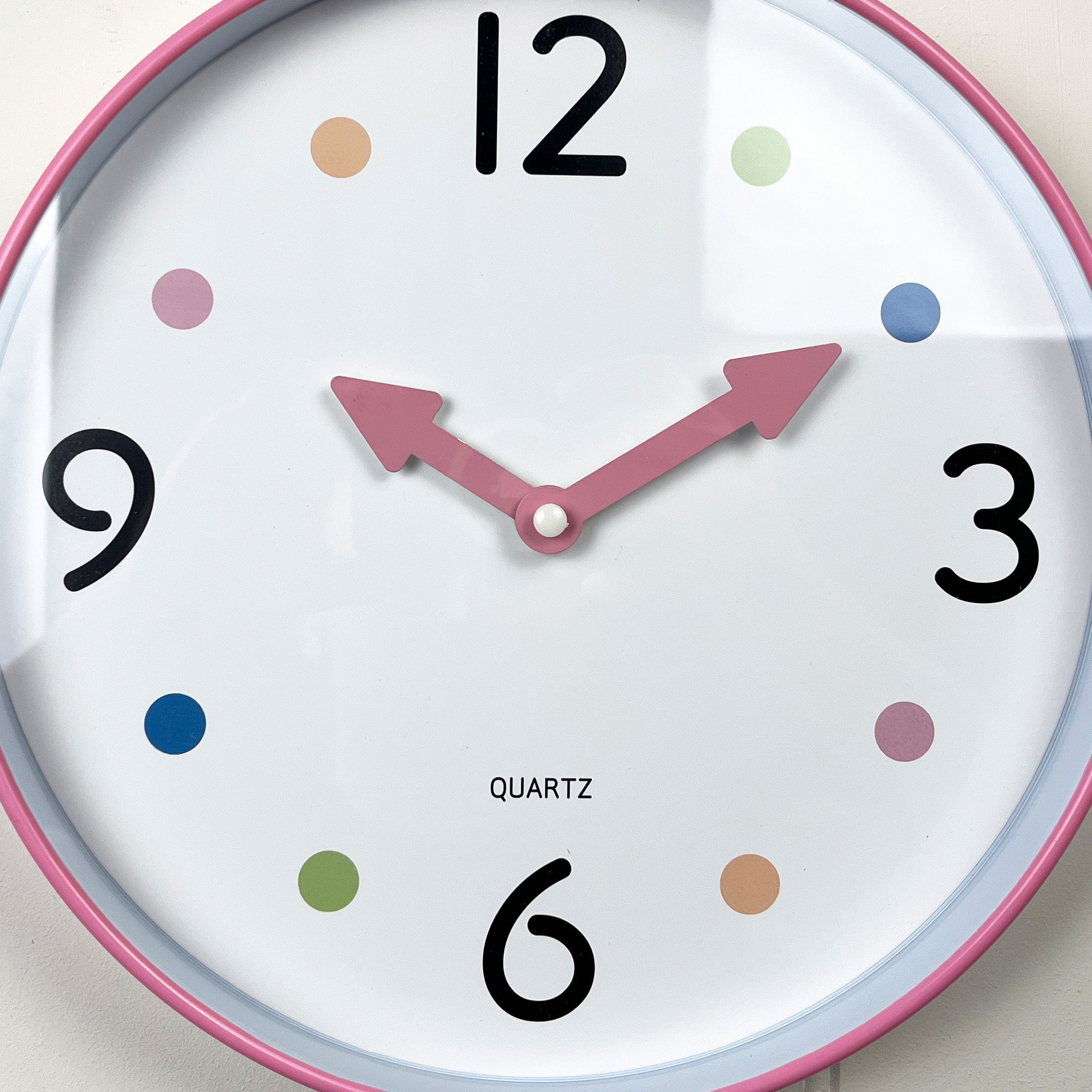 Small 25.5cm Polka Dot Wall Clock – Pink